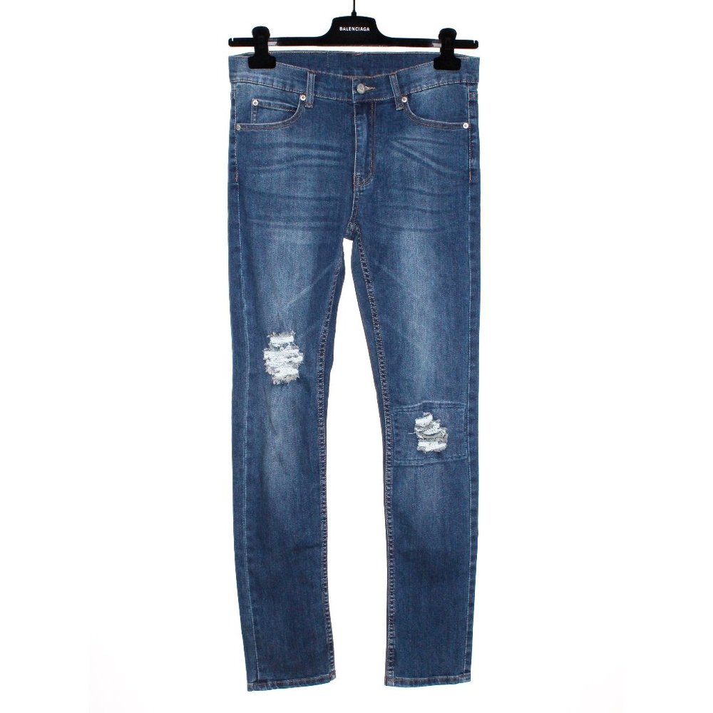 Cheap Monday Washed Distressed Medium Blue Skinny Jeans